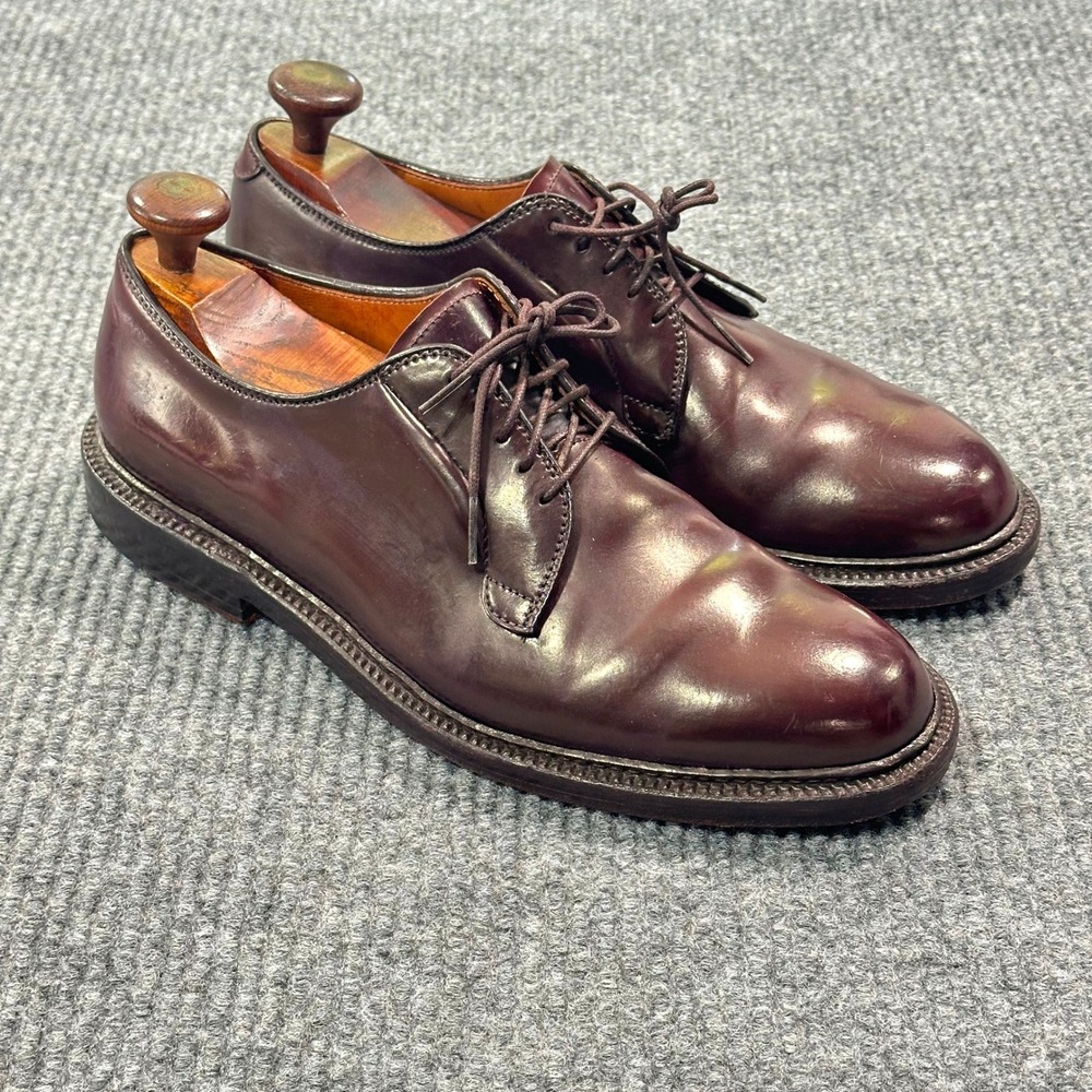 Alden Shoes Men's 8 B/D 990 Plain Toe Blucher Color 8 Shell Cordovan Derby PTB